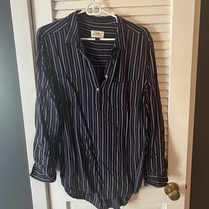 Universal Thread Navy and White Striped Casual Shirt